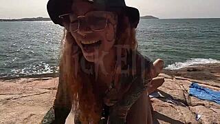 Fresh 18+ Brazilian Beauties Deepthroat Public Beach Blowjobs