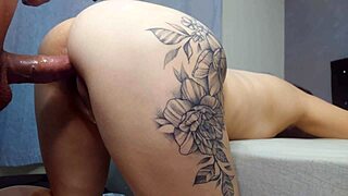 Cheating wife barebacks husband's friend while he's away