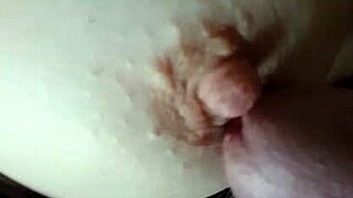 amateur couple masturbates to intense orgasm with cum splashing on her tits