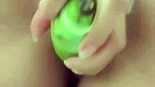 colombian amateur shoves banana deep in vagina till orgasm squirt