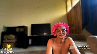 Horny mature woman strokes smiling then rides cock eagerly