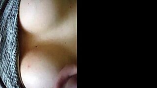 amateur couple masturbates to intense orgasm with cum splashing on her tits