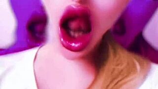 Huge pink lips bimbo doll crossdressing transformation fetish