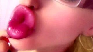 Huge pink lips bimbo doll crossdressing transformation fetish