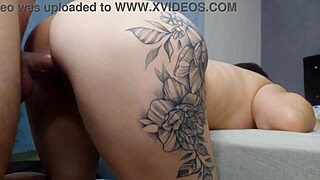 Cheating wife barebacks husband's friend while he's away