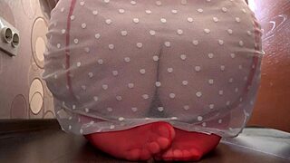 Busty Milf's Saggy Tits Bounce as Dildo Fucks Her Close-Up