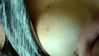 amateur couple masturbates to intense orgasm with cum splashing on her tits