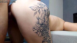 Cheating wife barebacks husband's friend while he's away