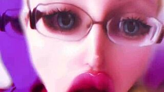 Huge pink lips bimbo doll crossdressing transformation fetish