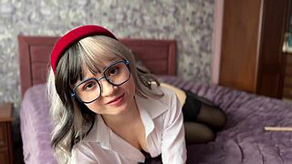 naughty college girl in stockings teases with asmr whispers