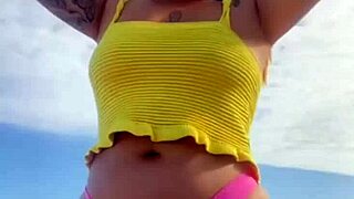 Bikini Splits Swollen Pussy Lips Wide Open!