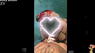 I crave that massive BBC sliding deep down my busty throat poolside