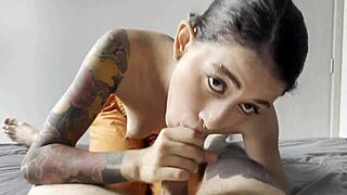 Blowjob Coworker Blonde Swallows Huge Cum Load in Dorm