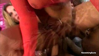 Delectable Interracial Lesbian Threesome with Anal Toe Sucking Cum Swapping!