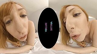 fiery redhead milf grabs her vibrator and shows off those big shaved tits up close