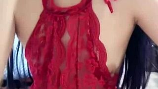 Lucky Subscriber Gets HANDJOB Tease, CUM On TITS And DRESS While She Strokes POV!