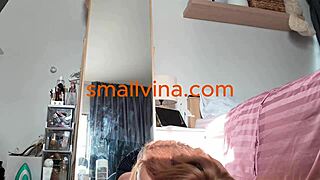 damn cute asian teen's workout turns into hot sweaty tease!