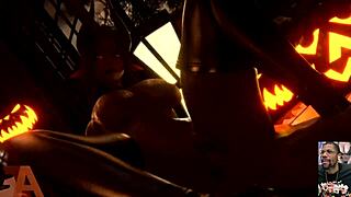 gemma's shaved pussy creampied halloween cum face blast