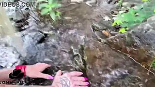 met mature beauty and chilled out by the river