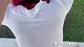 Big Booty Santana Red Delivers Outdoor Blowjob on Beach