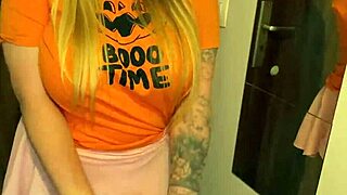 Busty blonde olivia bay rides monster cock in big ass halloween scene