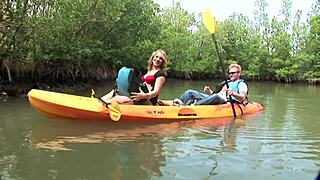 Kira Lynn delivers fun on the bed in stockings