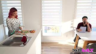 Damn this tattooed milf takes big cock pounding so rough