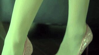 ebony alexis tae strips stockings to tease trimmed pussy