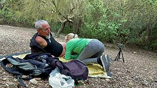 blowjob on mountain ends cum in mouth
