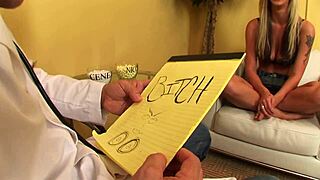 blonde patient spreads shaved pussy for doctor's big cock fuck