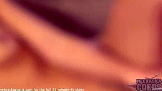 cute curly brunette casting naked masturbates pussy with dildo on sofa