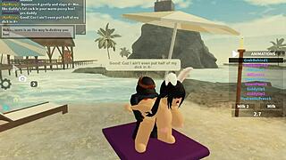 roblox slut teases wet ass shaking riding bent over monster cock