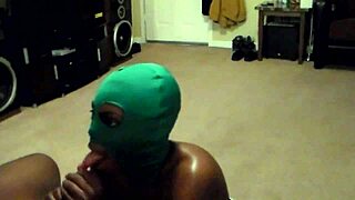 Juicy ebony bbw delivers sloppy quick handjob titty fuck cumshot facial