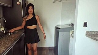 my sexy latina cleans house then sucks my throbbing cock