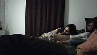 Tia sneaks onto couch for sneaky bareback pounding with tight ass ride 😈