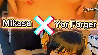 Yor forger x mikasa cosplay sluts tease which naughtier