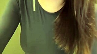 Milf unleashes milky natural tits from red bra tease!