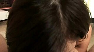 beautiful lingerie babe sucks huge cock with big natural tits