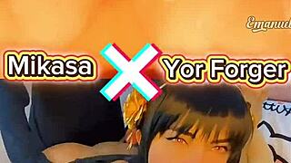 Yor forger x mikasa cosplay sluts tease which naughtier