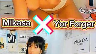 Yor forger x mikasa cosplay sluts tease which naughtier