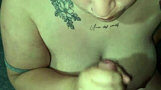 bbw's massive natural tits drenched in hot cumshot