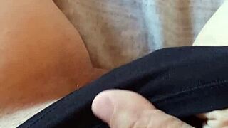 gretala slips into sexy black lingerie showing her sensual hairy bush oh yeah