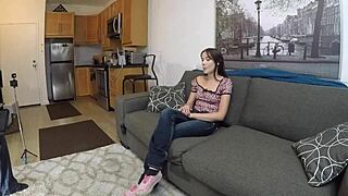 gracie mayy in casting chokes on cock deepthroat gagging like a total skinny slut