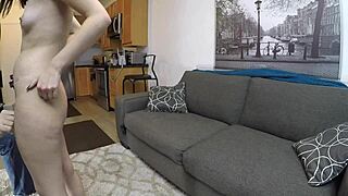 gracie mayy in casting chokes on cock deepthroat gagging like a total skinny slut