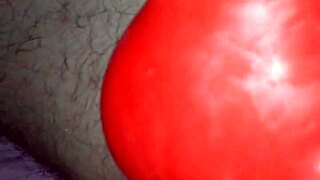 husband in latex suit sheath teases rubber