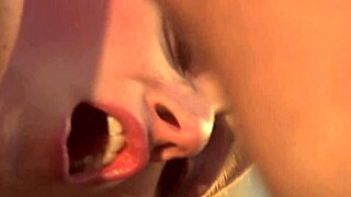 blonde slut strips for explosive vintage facial cumshot