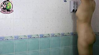High school girl showers to clean her pussy after husband's complaint