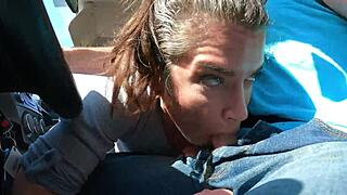 Lucky Uber Driver Feeds Brunette Wife Huge Cum Swallow