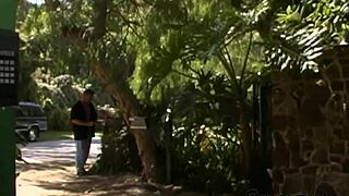 Blonde big naturals tease before outdoor vintage rip-and-fuck frenzy