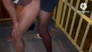 watch this hot wife spread wide for two guys on the public walkway